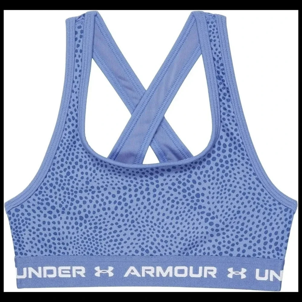 Under Armour Girls Cross-Back Mid Printed Sports Bra (Big Kids)